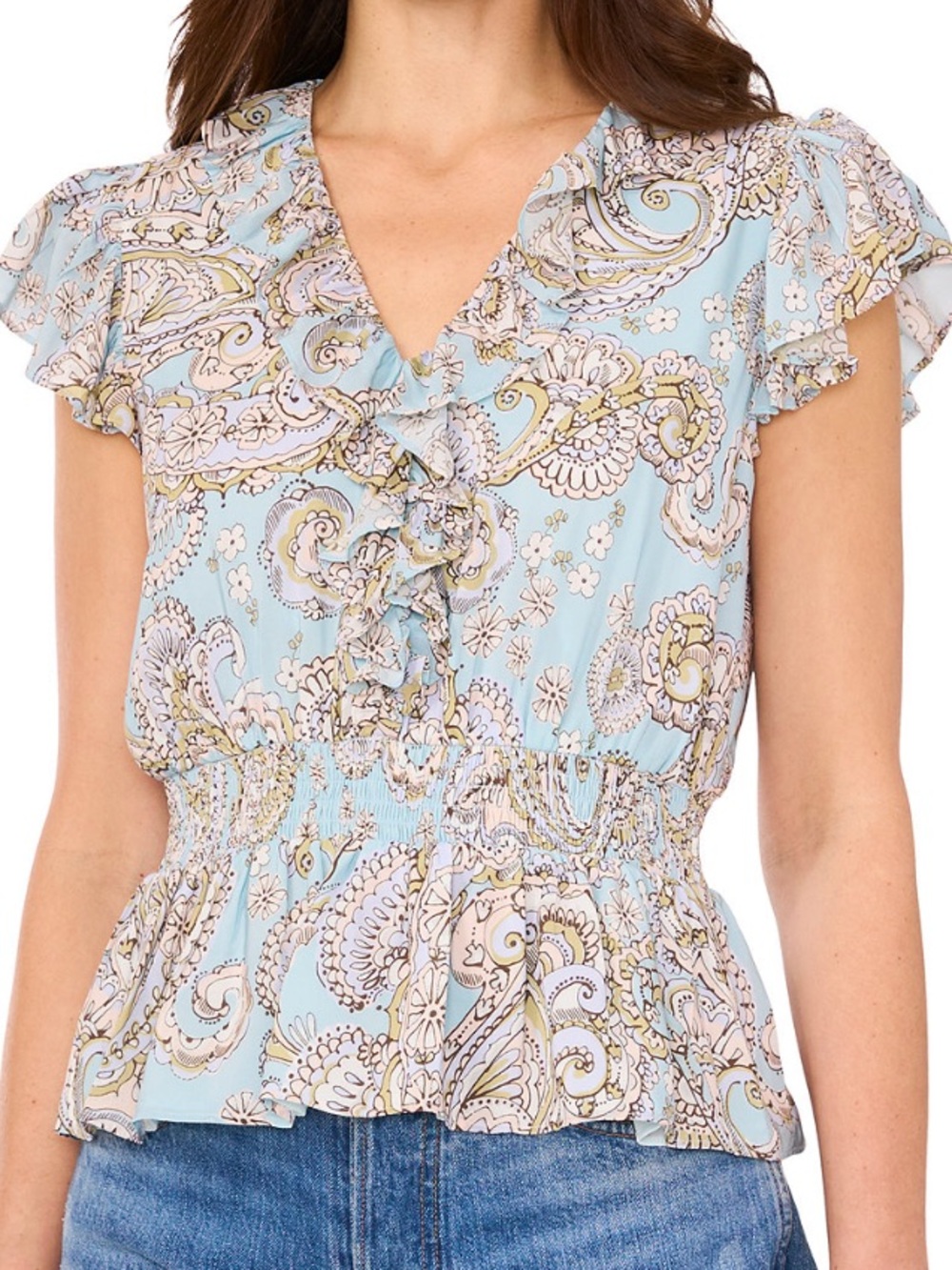 Coastal Parker Flutter Sleeve Blouse